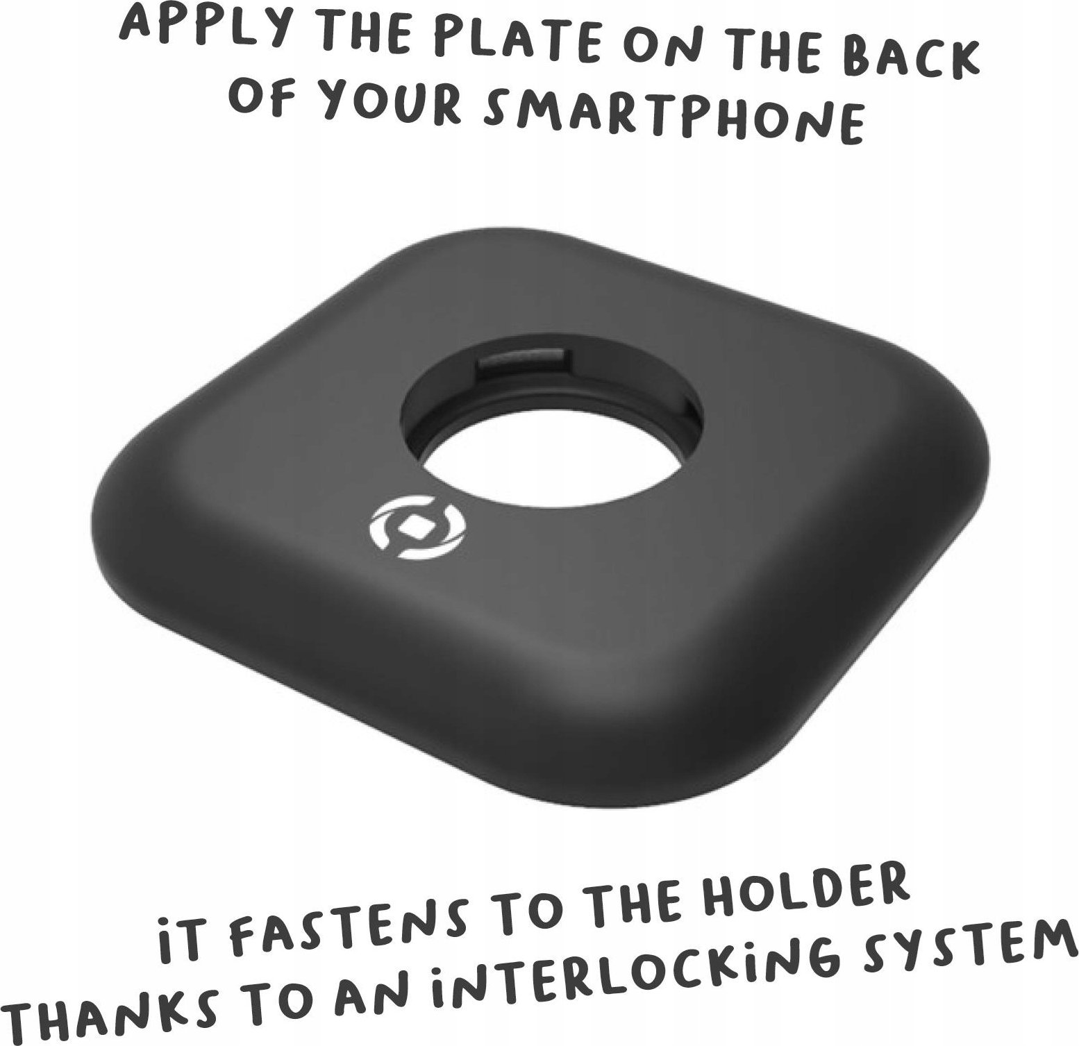 Mbajtëse telefoni Celly SNAPBIKE, për biçikletë dhe trotinet, rrotullim 360°, e zezë