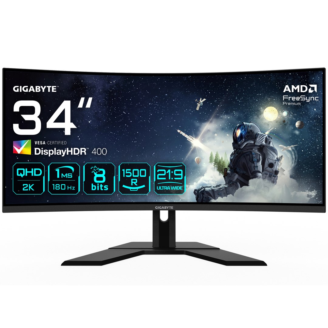 GIGABYTE G34WQCP монитор, 34", UWQHD, 180 Hz, црн