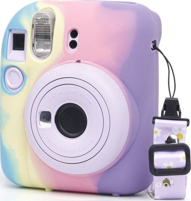 Mbulesë silikoni LoveInstant për Fujifilm Instax Mini 12, dizajn Rainbow