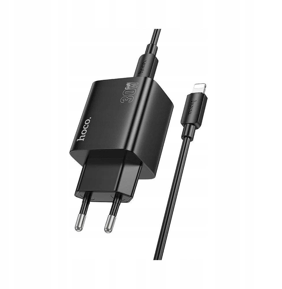 Karikues mural Hoco N56, 30W, 4 porta USB, me kabllo Lightning, i zi