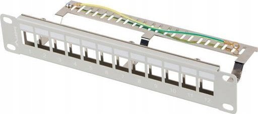 Patch panel Lanberg PPKS-9212-S, 12 porta, 1U, gri