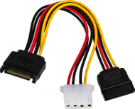 Kabllo Akyga SATA 15-pin - SATA 15-pin + Molex, 0.15m
