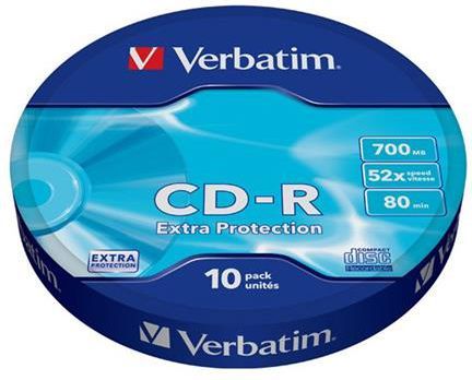 CD-R дискови Verbatim CD-R 700 MB 52x 10 парчиња (43725)