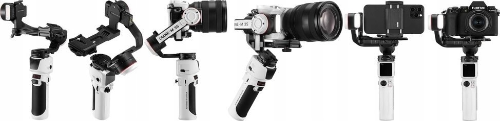 Stabilizues për kamera Zhiyun Crane M3S Combo, kompakt, 705g, i bardhë