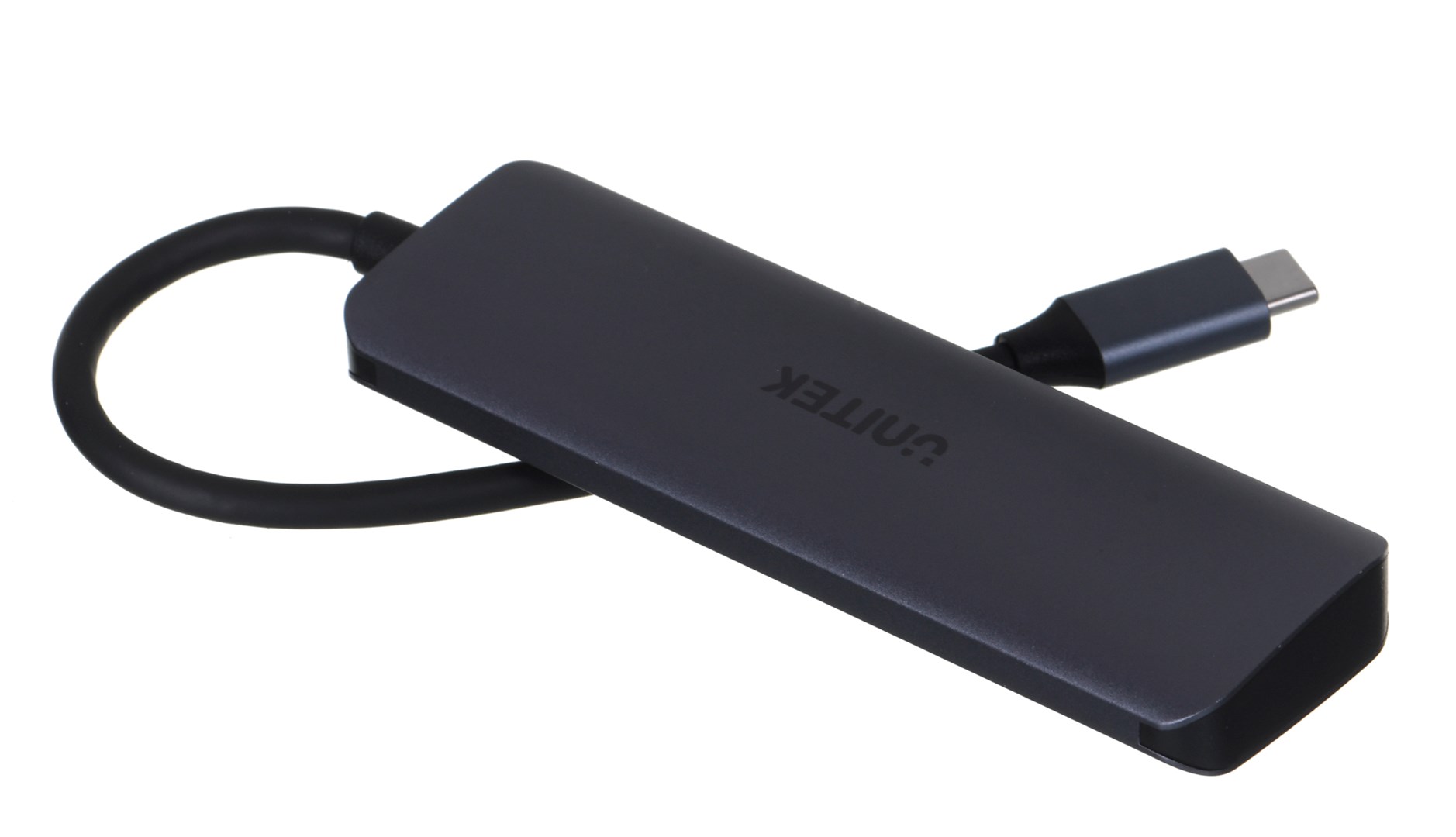 USB Hub USB-C Unitek uHUB Q4 Next 4-në-1, i hirtë