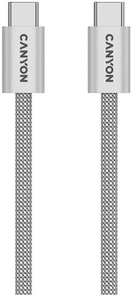 Kabllo USB Canyon OnWire 60MG, USB C në USB C, 60W, 1m, gri e hapur