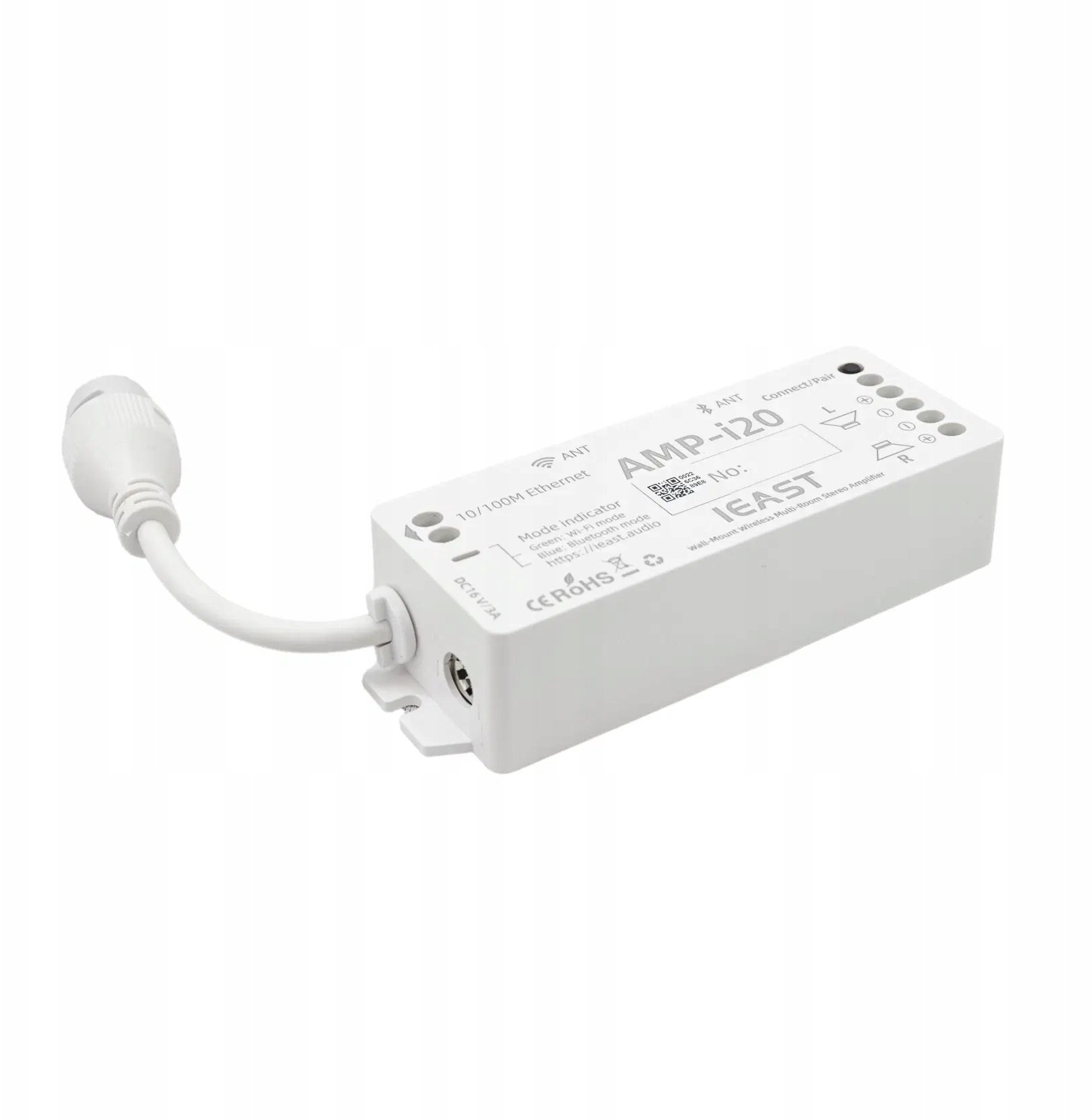 Amplifikator muri IEAST AMP-i20, stereo wireless, multiroom, i bardhë