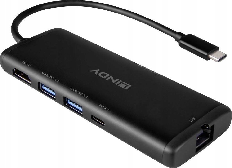 Stacion docking USB C Lindy 43358, HDMI 4K, 100W PD, i zi