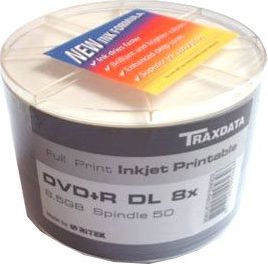 Disqe DVD+R DL Traxdata, 8.5 GB, 50 copë