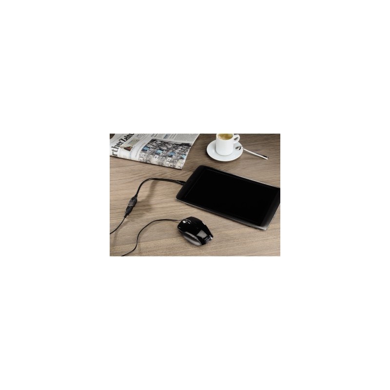 Hama USB 2.0 OTG Adapter Cable, micro plug - A socket, black, 0.15m