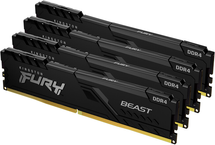 Module të memories Kingston Fury Beast Black 32GB (4x8GB) DDR4 3600 CL17