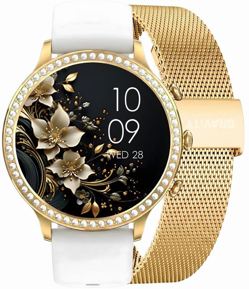 Orë inteligjente GRAVITY GT5-2, IPS, Bluetooth, ari me rrip të bardhë