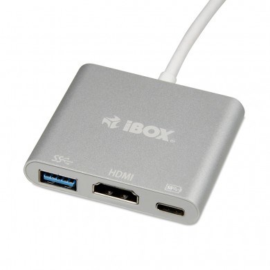 USB Hub iBOX Type-C to USB 3.0/HDMI/USB-C, Power Delivery, i argjendtë