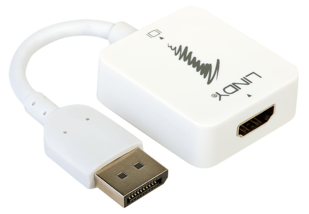 Përshtatës Lindy DisplayPort - HDMI (38146), i bardhë