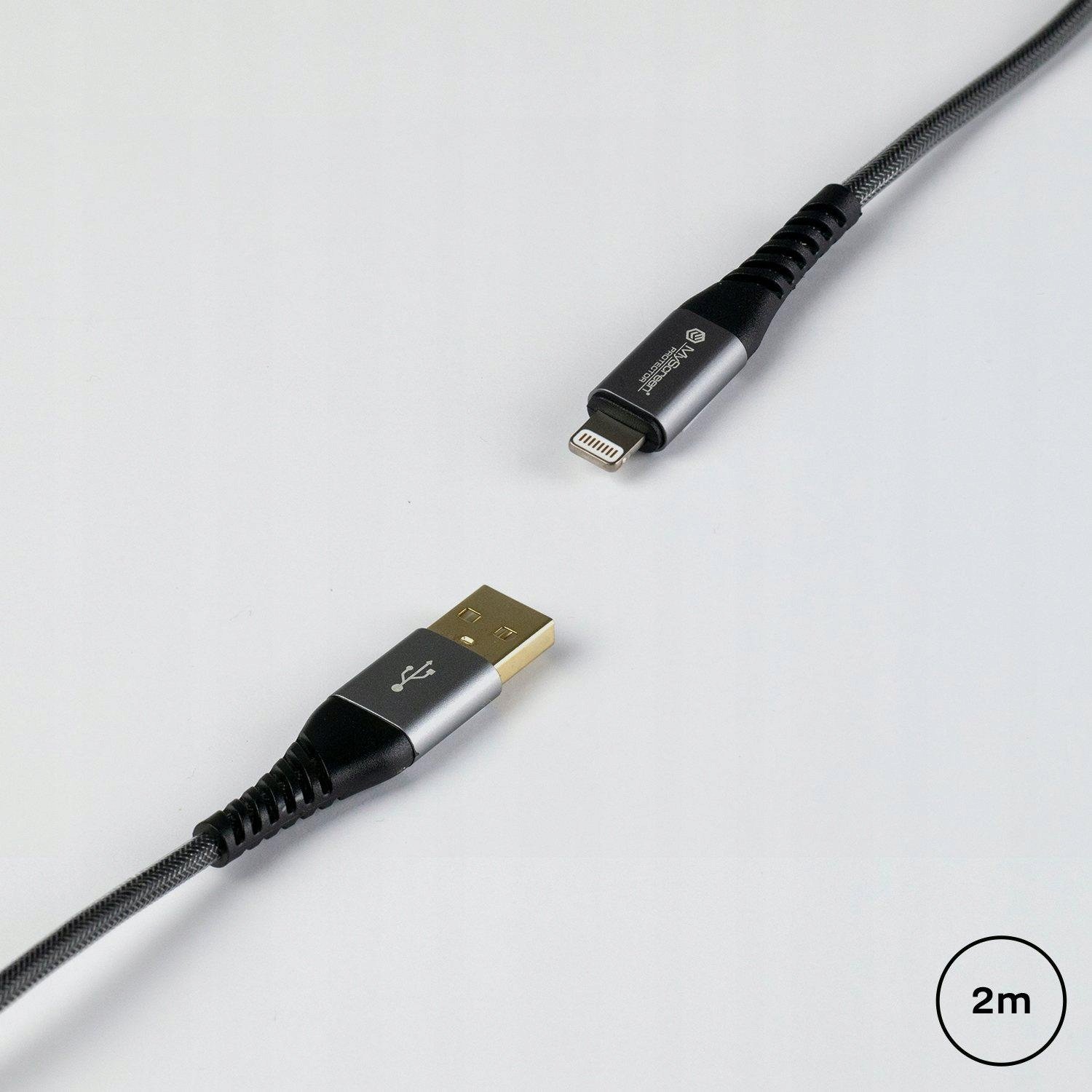 Kabllo USB MyScreen Protector MSP Kevlar, USB A në Lightning, 1.2m, e zezë