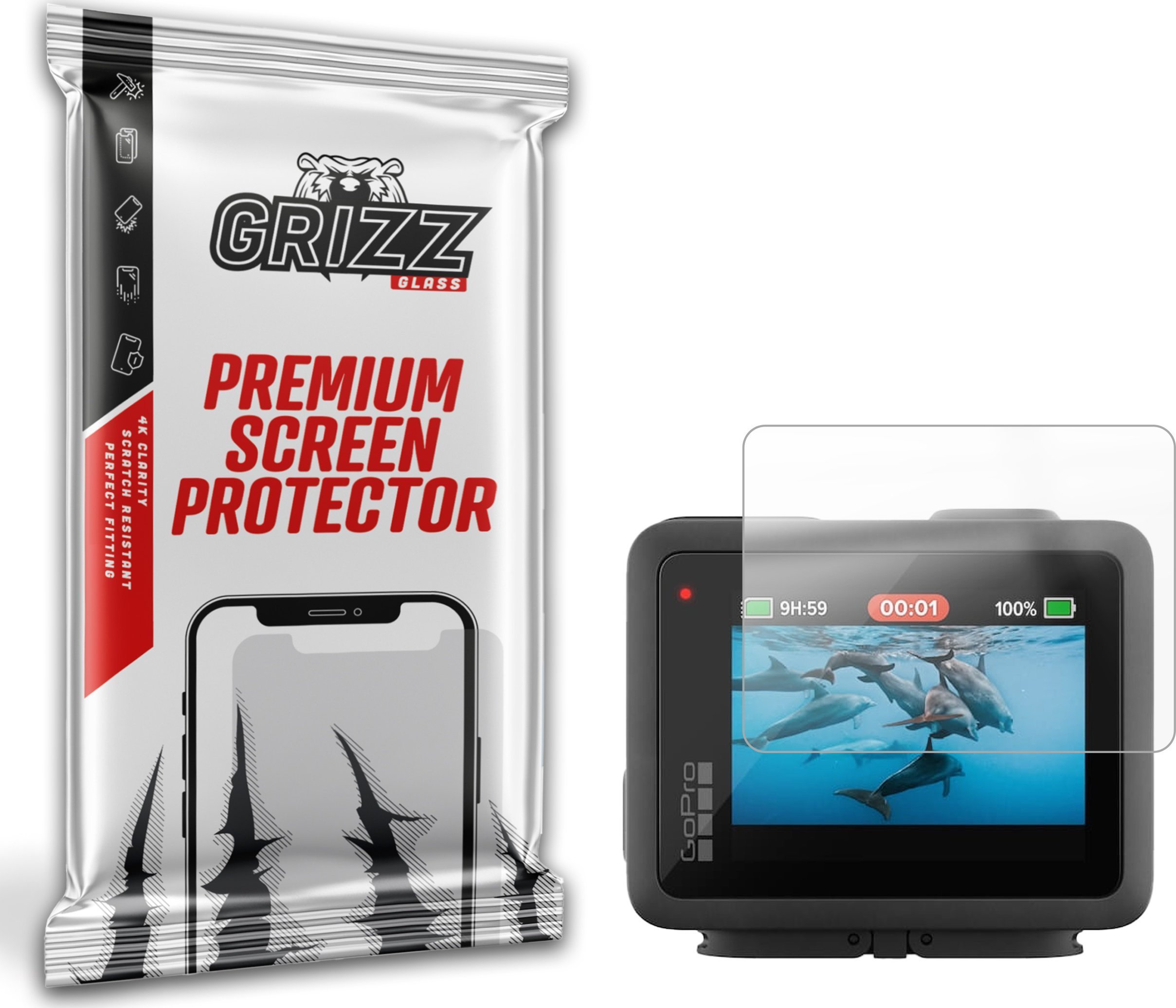 Заштитна фолија Grizz PaperScreen за GoPro Hero 4K, против отпечатоци од прсти, мат, транспарентна