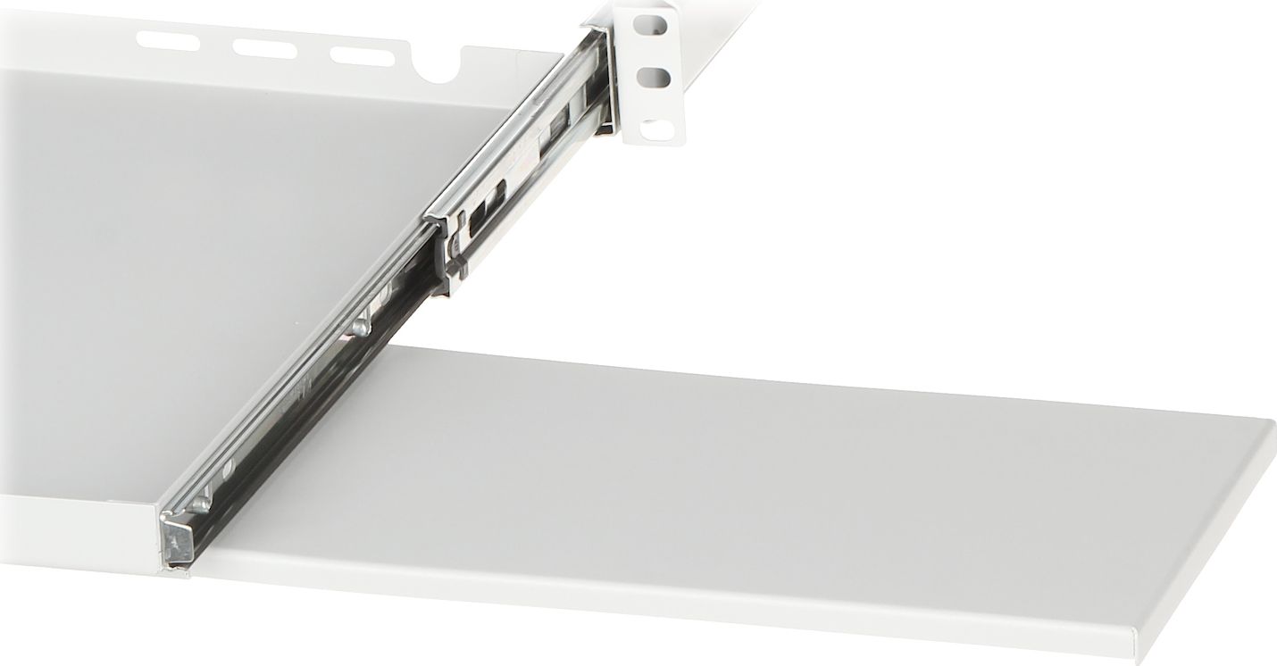 Sirtar tastiere dhe miu Delta P19R/350/G-KM, për kabinet 19" RACK, i rregullueshëm, gri