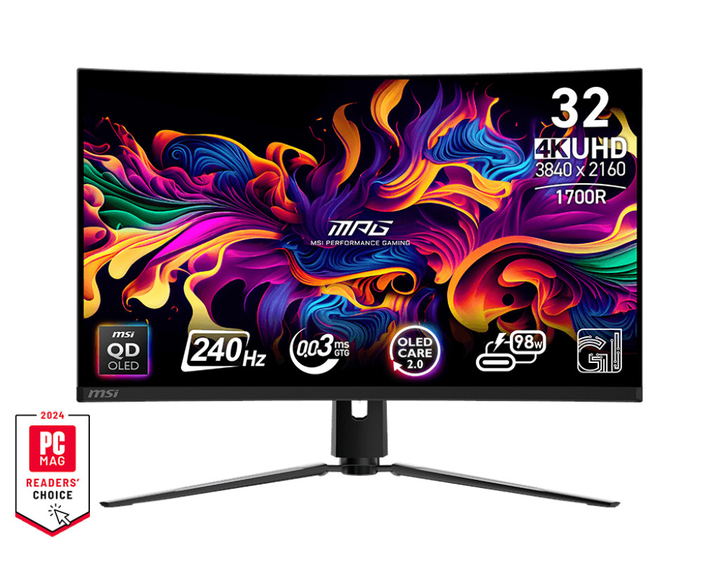 Монитор MSI MPG 321CURX QD‑OLED 32\", 4K UHD 240 Hz, црн