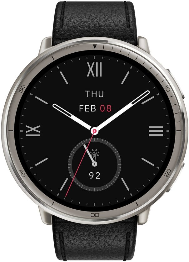 Smartwatch Amazfit Active 2 NFC, 1.32", ekran AMOLED, me rrip lëkure i zi