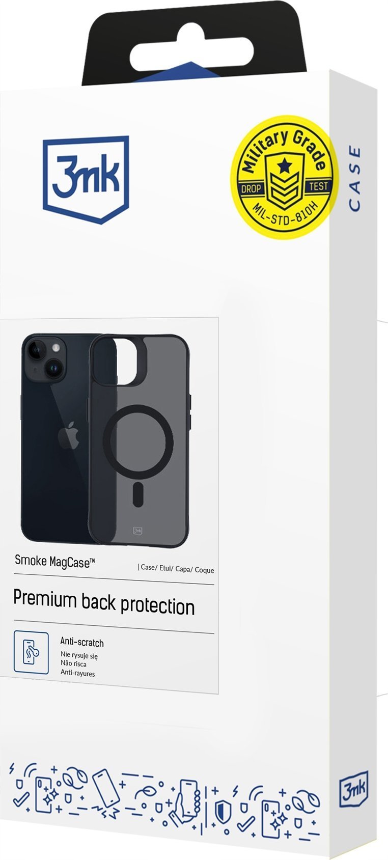 Maskë mbrojtëse MagSafe Smoke MagCase për iPhone 13 14 6.1", gjysmë e tejdukshme, gri smoke