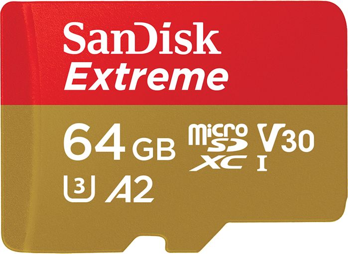 Kartë memorie SanDisk Extreme MicroSDXC Card 64GB Class 10 UHS-I / U3 A2 V30 (001835050000)