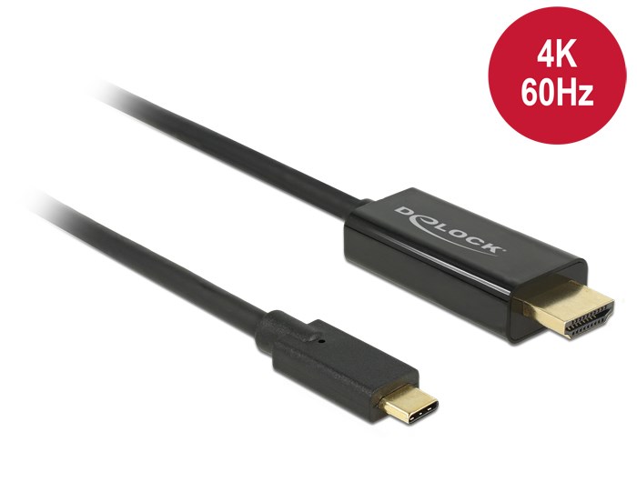 Kabllo Delock USB-C në HDMI, 3m, e zezë