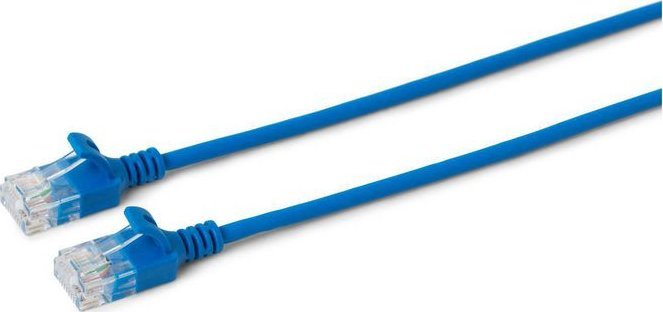 Kabllo rrjeti MicroConnect U/UTP CAT6A Slim, 0.3m, 10 Gbit, blu