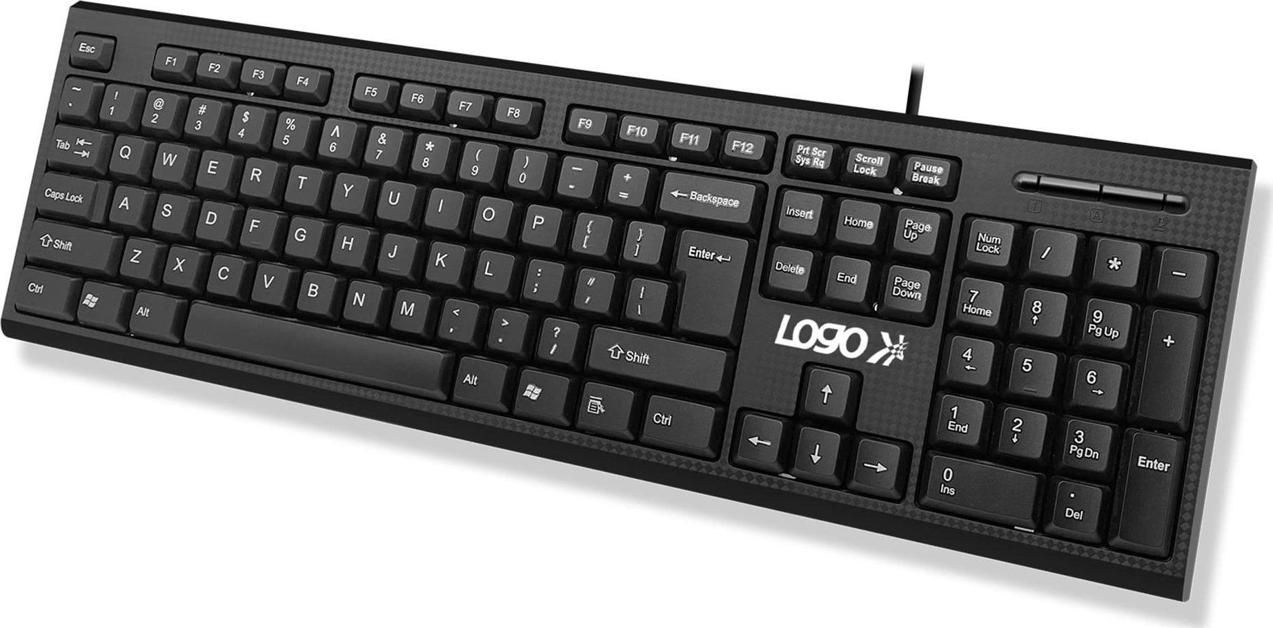 Тастатура Logo Cut II, со USB кабел, распоред CZ SK, црна