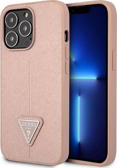 Futrollë Guess GUHCP13XPSATLP për iPhone 13 Pro Max 6.7", hardcase, Saffiano, rozë