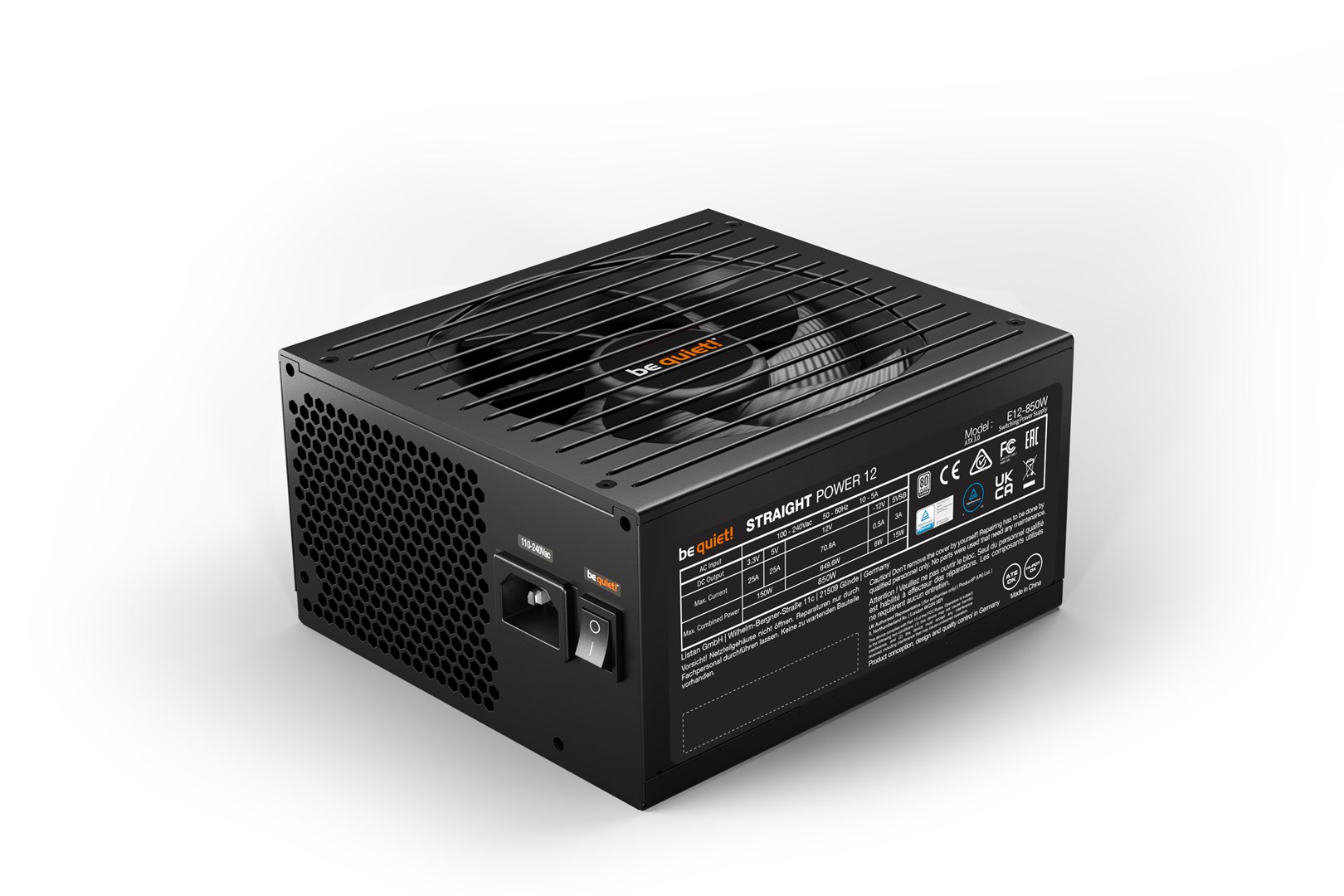 Burim energjie be quiet! BN337, 20+4 pin ATX, 850 W