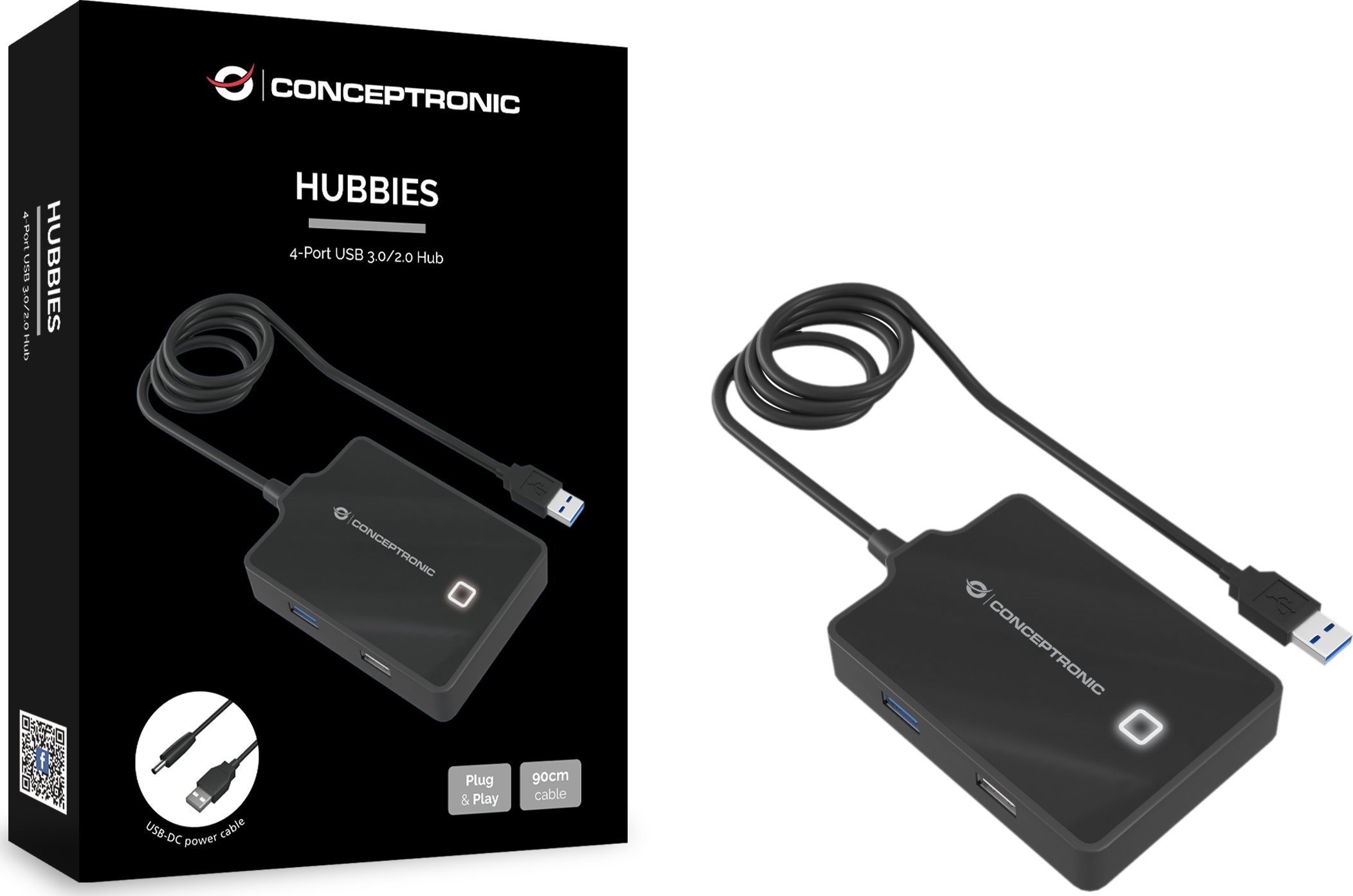 HUB USB Conceptronic CHUB3HUB4, 4 porta, USB 3.0, i zi