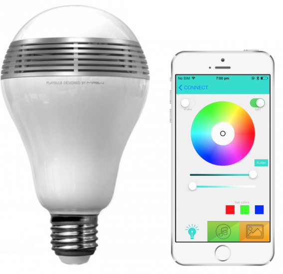 Смарт сијалица LED Bluetooth во боја MiPow Playbulb™ со звучник