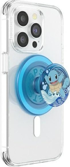 Mbajtëse telefoni PopSockets MagSafe Round PopGrip, me unazë adaptuese, dizajn Pokemon Squirtle Water