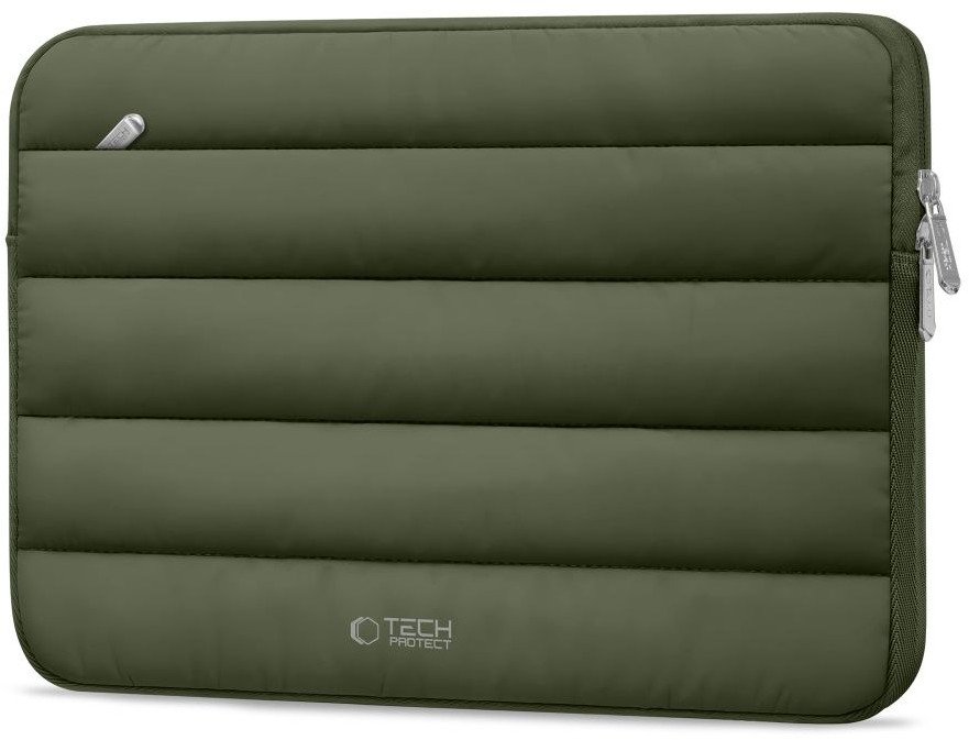 Торба за лаптоп Tech-Protect Fluffy, 13-14\", заштитна, војнички зелена