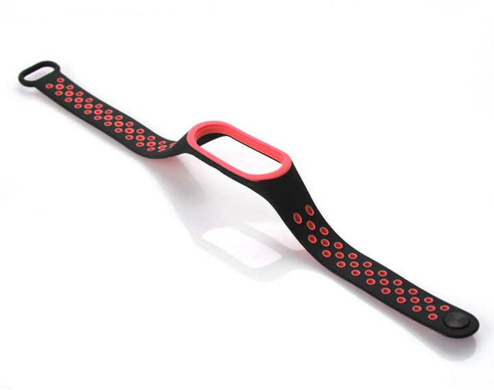 MAX заменски појас за Mi Band 3/4, црно / црвено