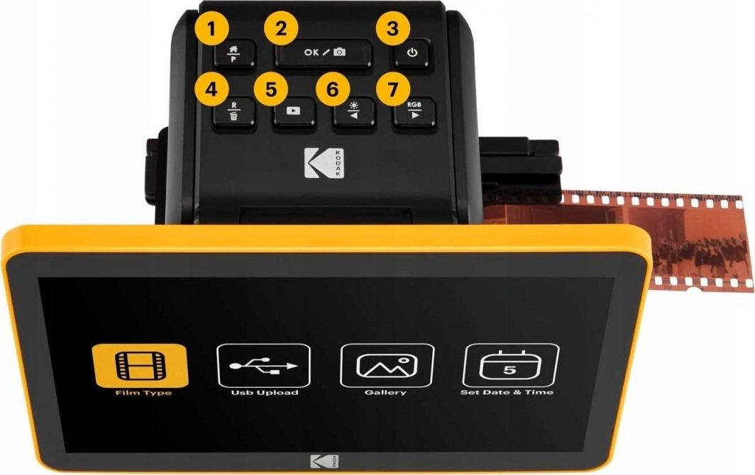 Skaner filmi dhe slajdesh Kodak Slide N SCAN, ekran 5", konvertim në JPEG, i zi