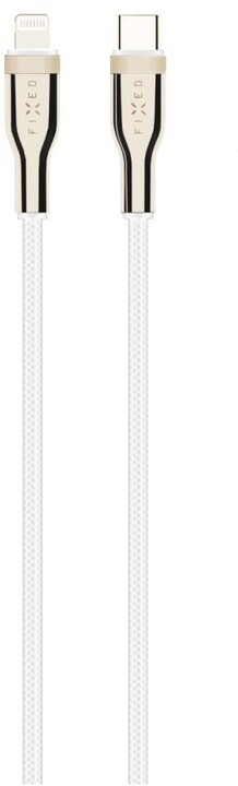 Kabllo FIXED USB-C - Lightning, MFi certifikace, PD, 0.5m, e bardhë