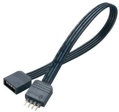 Foto e Kabllo zgjatëse Akasa (AK-CBLD01-50BK), 4pin (M) në 4pin (F), për shirit RGB, 50 cm, e zezë