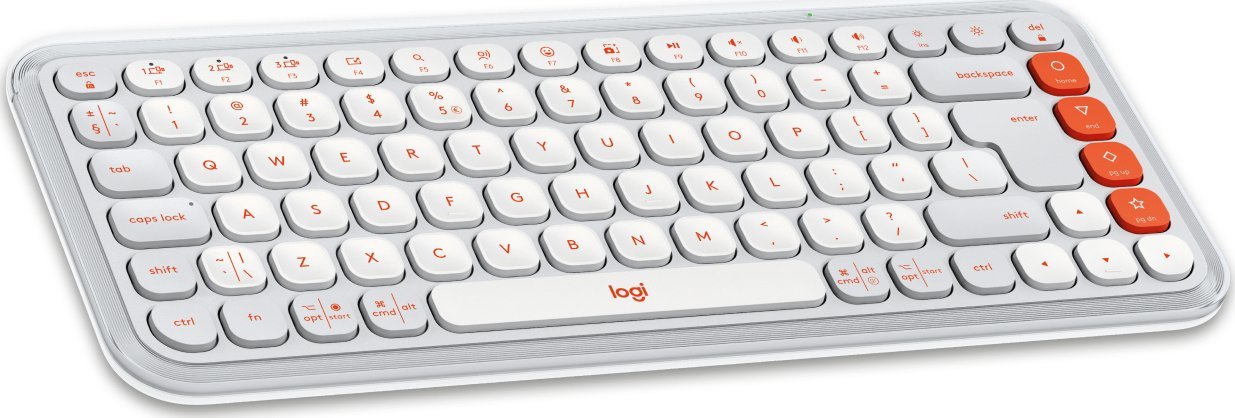 Set tastiere dhe miu Logitech POP Icon, Bluetooth, shumëplatformësh, e bardhë dhe portokalli