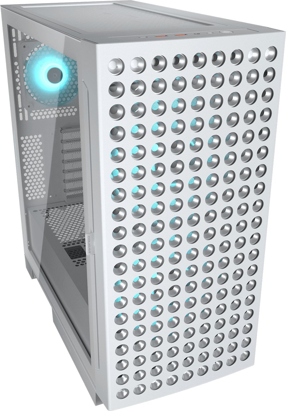 Куќиште за компјутер Cougar Airface Eco RGB, Mid Tower, ATX, бело