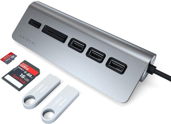 USB Hub Satechi USB-C Aluminum, i hirtë