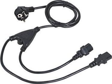 Кабел за струја C-TECH CB-PWRC13-18-Y, 1.8m, Y разделувач, црн