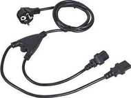 Kabllo rryme C-TECH CB-PWRC13-18-Y, 1.8m, Y Splitter, e zezë