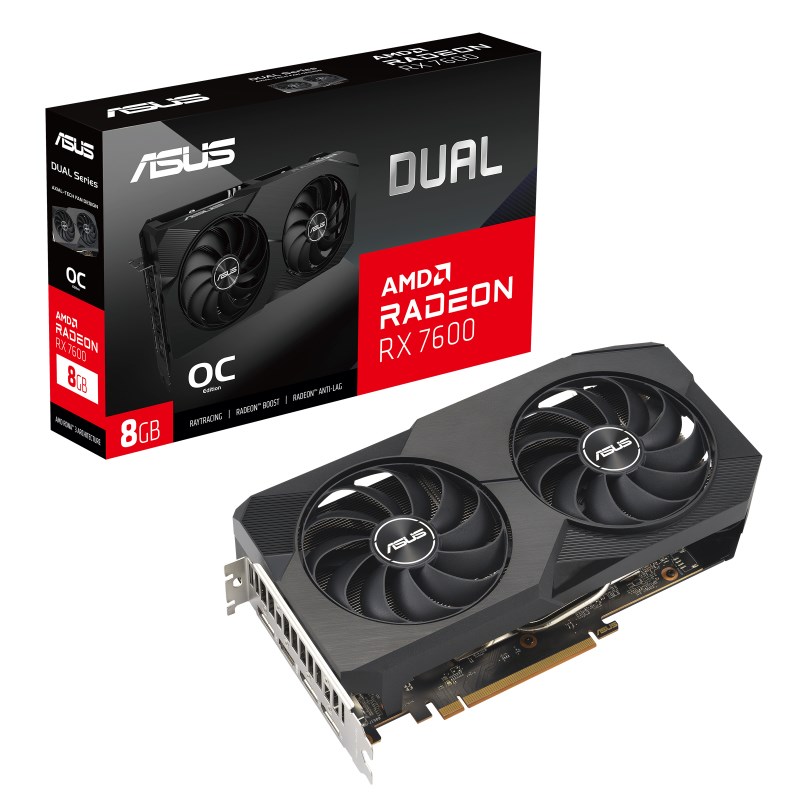 Kartë grafike ASUS Dual AMD Radeon RX 7600, 8 GB GDDR6
