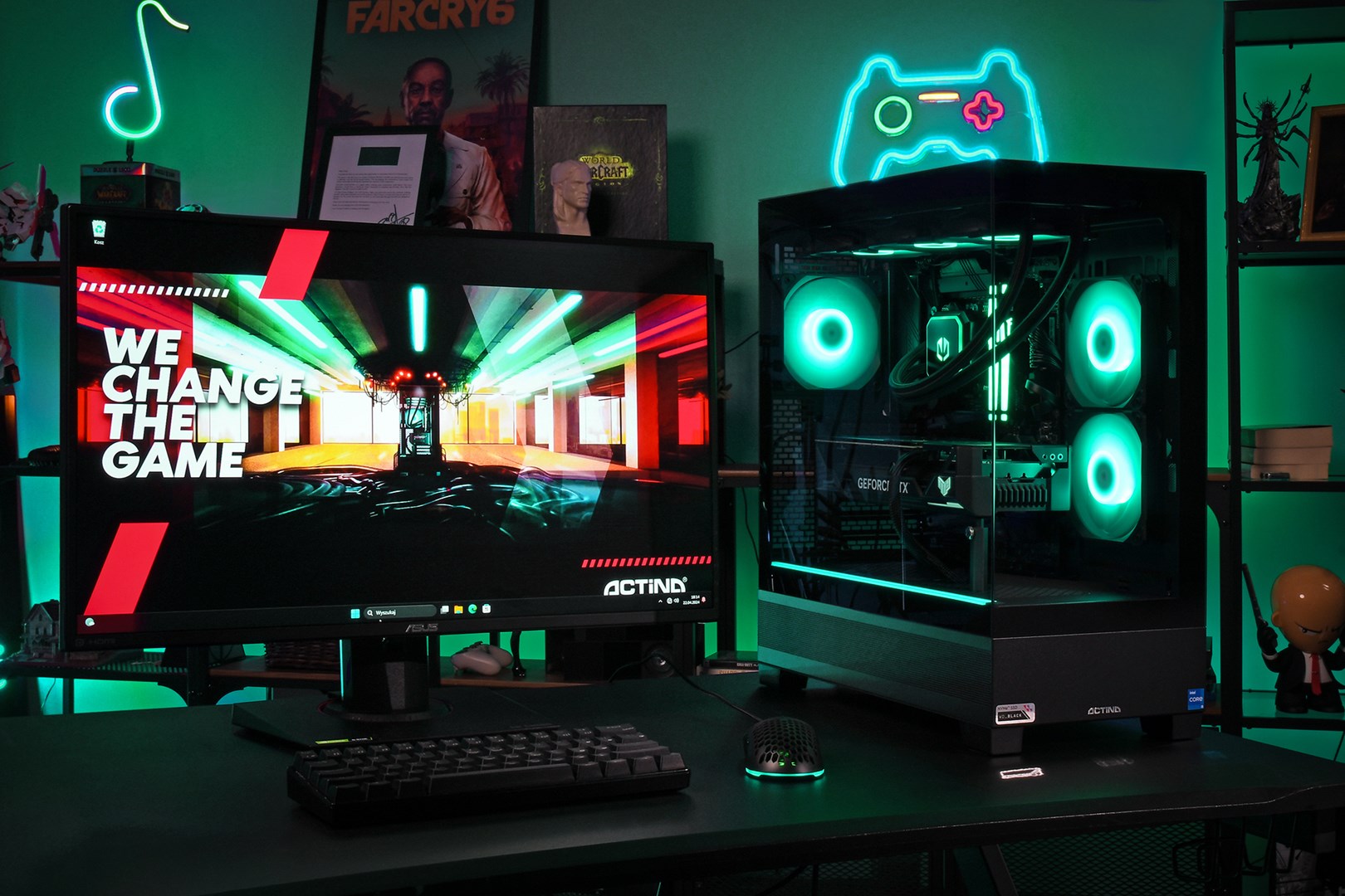 Kompjuter Actina View, Ryzen 7 7800X3D, 32GB DDR5, 1TB SSD, RTX 4090, i zi