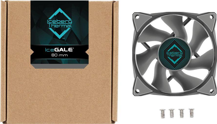 Ventilator për kompjuter Iceberg IceGALE 80 mm, (ICEGALE08-B0A), i hirtë