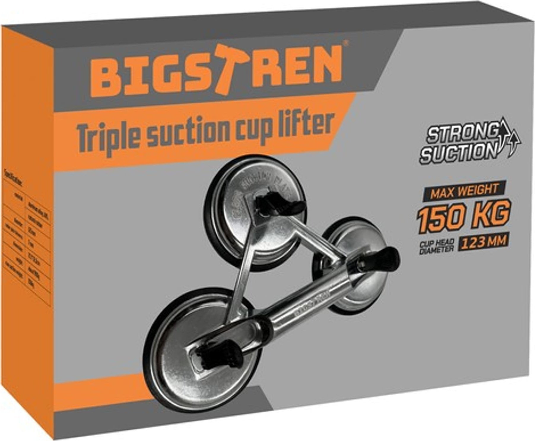 Kapëse vakumi Bigstren 22361, 3 thitha, kapacitet 150kg, alumini