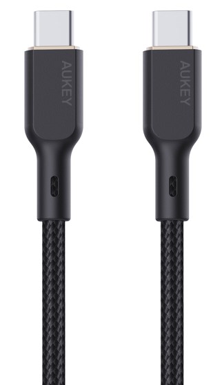 Kabllo Aukey, USB C / USB C, 1.8 m, e zezë
