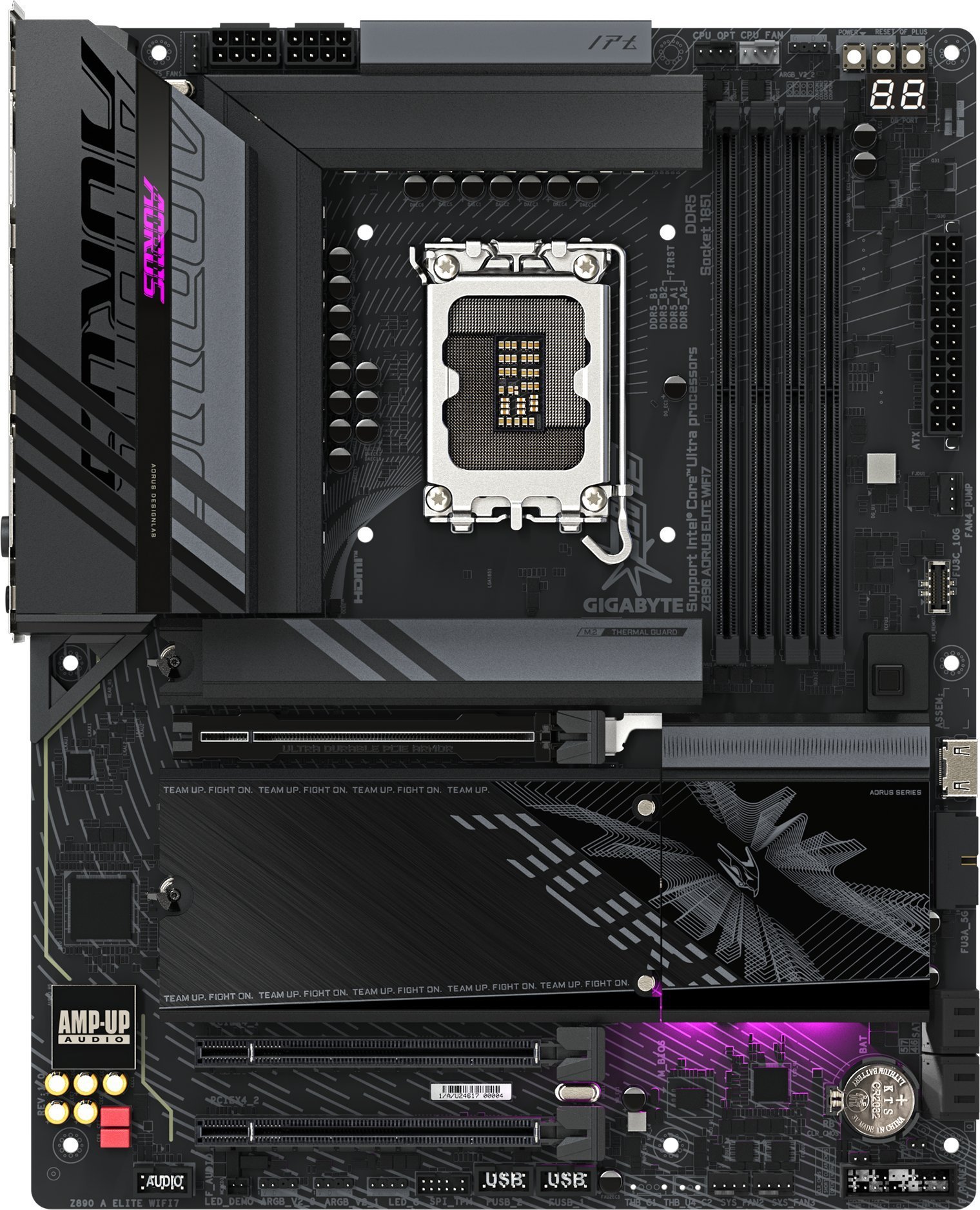 Pllakë amë Gigabyte Z890 Aorus Elite Wifi7, DDR5, PCIe 5.0, e zezë