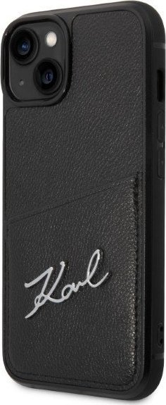 Futrollë Karl Lagerfeld KLHCP14MCSSK për iPhone 14 Plus, hardcase me xhep kartelash, e zezë